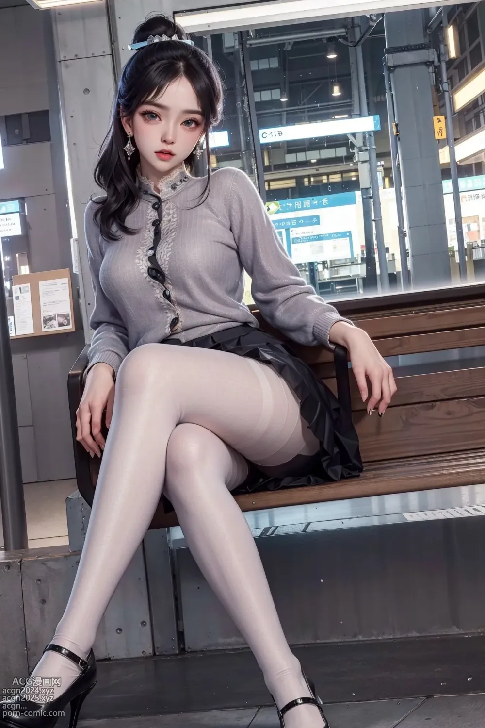 AI Generated - Black pantyhose 第24图