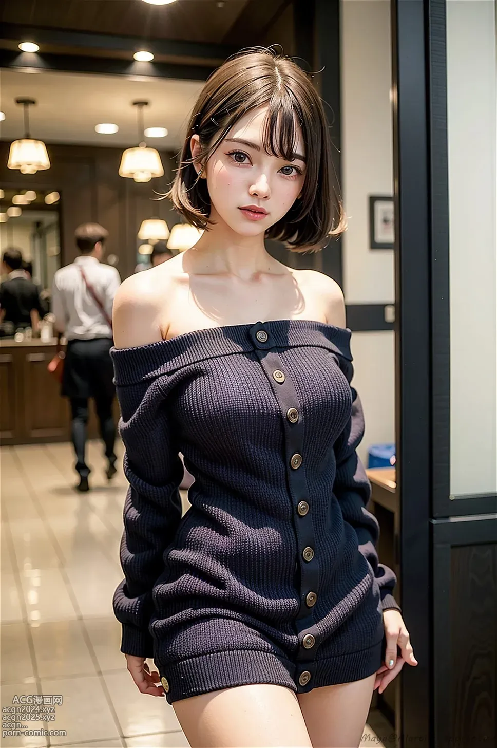 Off shoulder sweater girl (1) 第10图