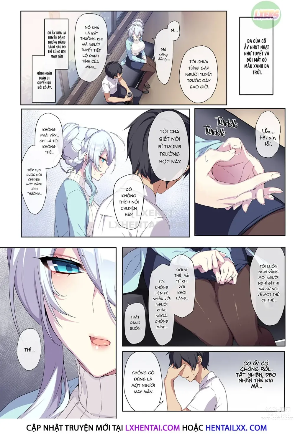 Page 11 of doujinshi Hitozukiai ga Nigate na Miboujin no Yukionna-san to Noroi no Yubiwa