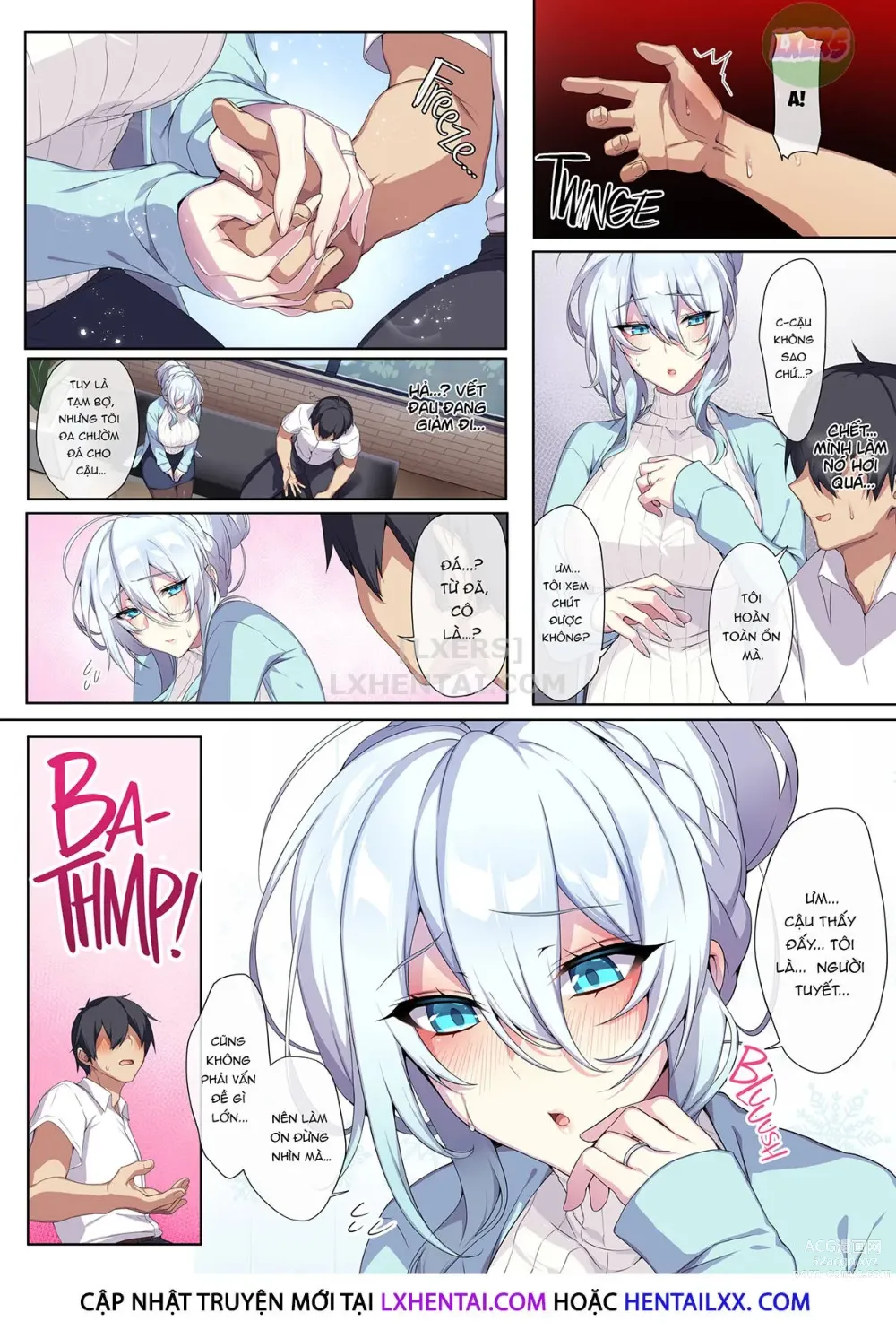 Page 10 of doujinshi Hitozukiai ga Nigate na Miboujin no Yukionna-san to Noroi no Yubiwa