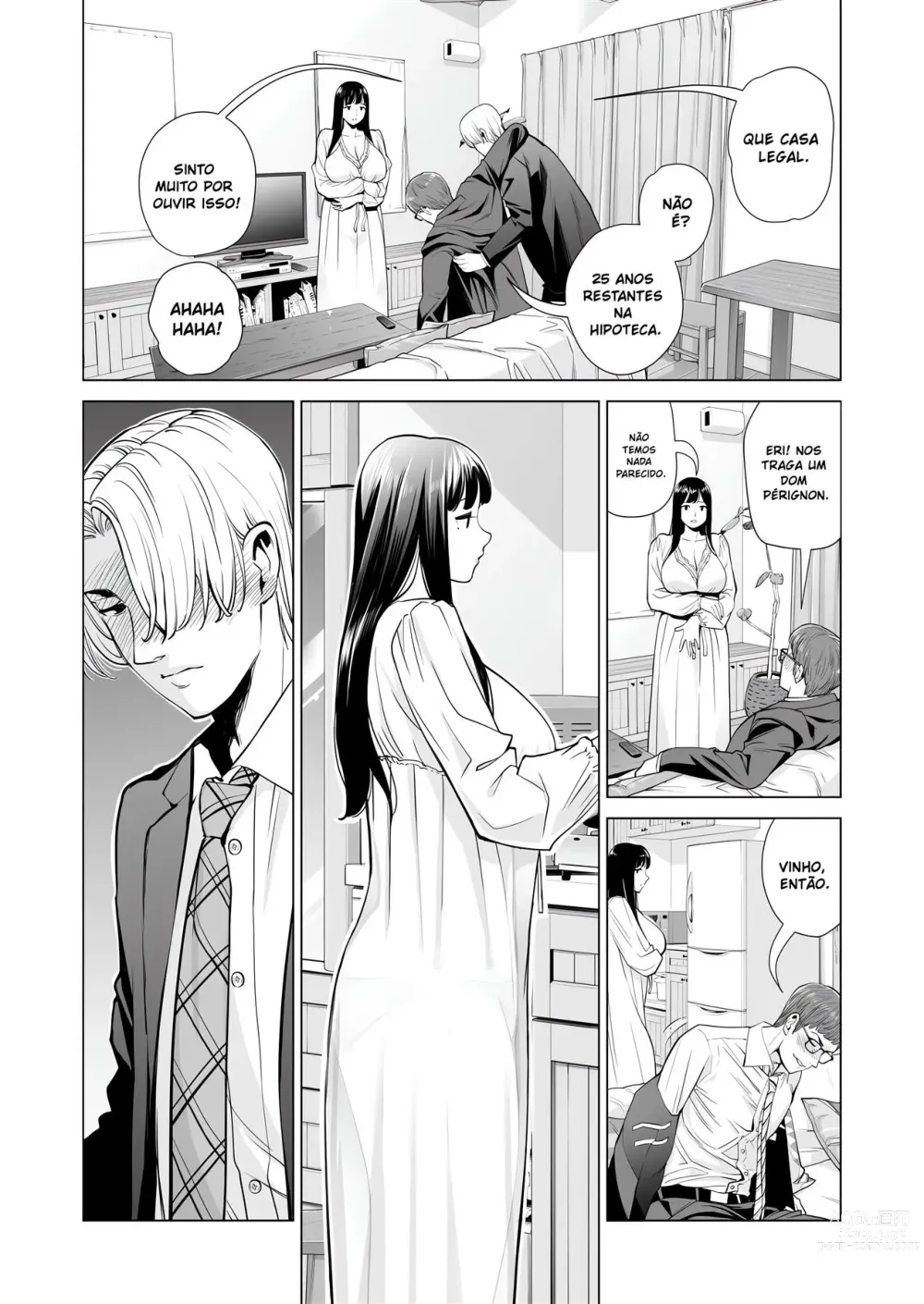 Page 15 of doujinshi Tsukiyo no Midarezake ~Hitozuma wa Yoitsubureta Otto no Soba de Douryou ni Netorareru~