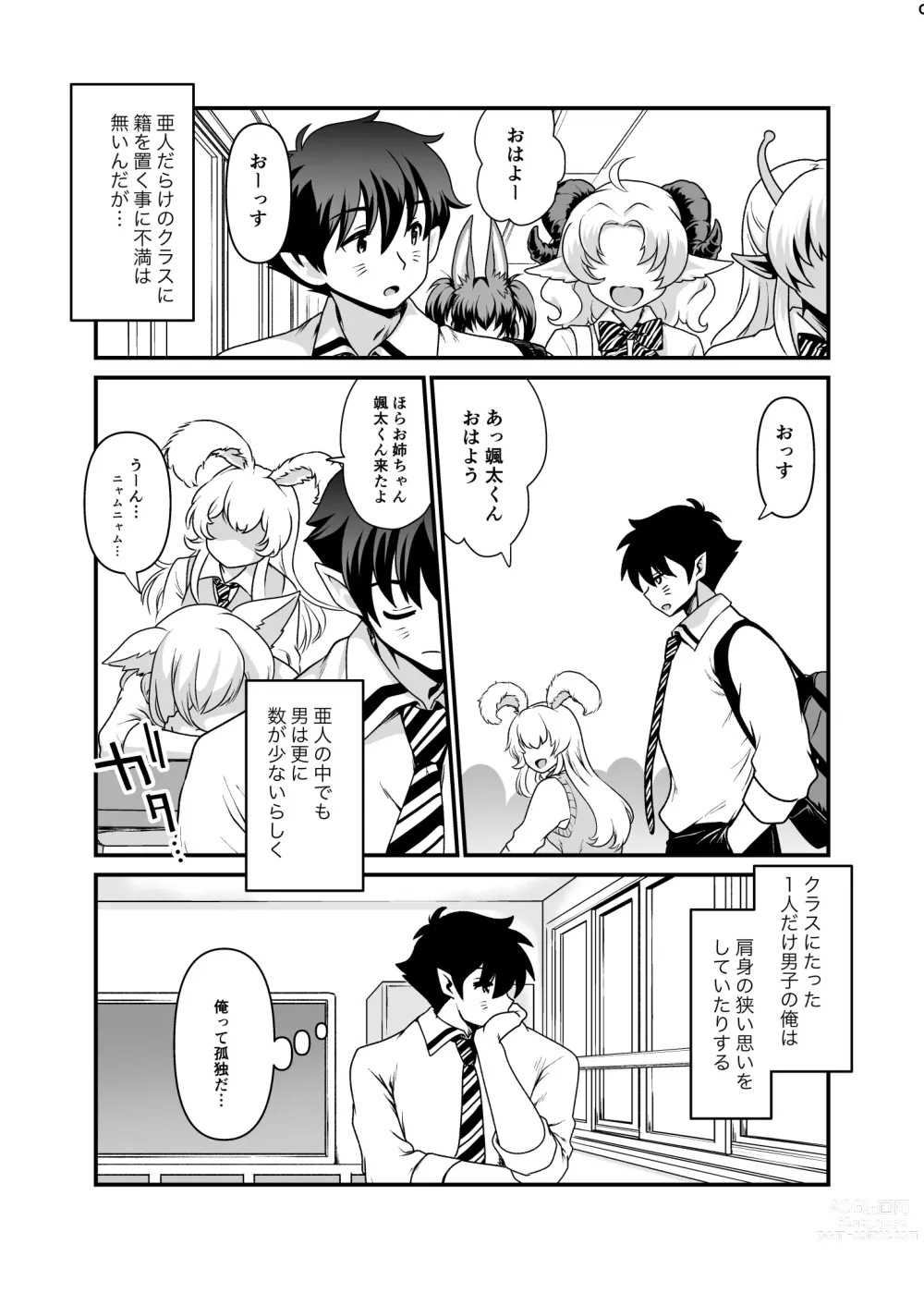 Page 8 of doujinshi Seiyoku Ousei na Ajin Senyou Gakkyuu ni Danshi Seito wa Ore Hitori・Dark Elf JK Hen