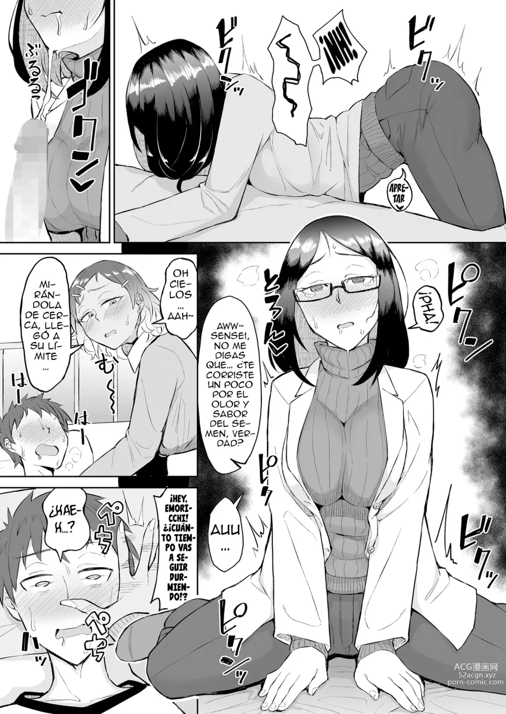 Page 12 of doujinshi Siendo Exprimido En La Enfermeria Por Una Gal Puta Y Una Enfermera Virgen