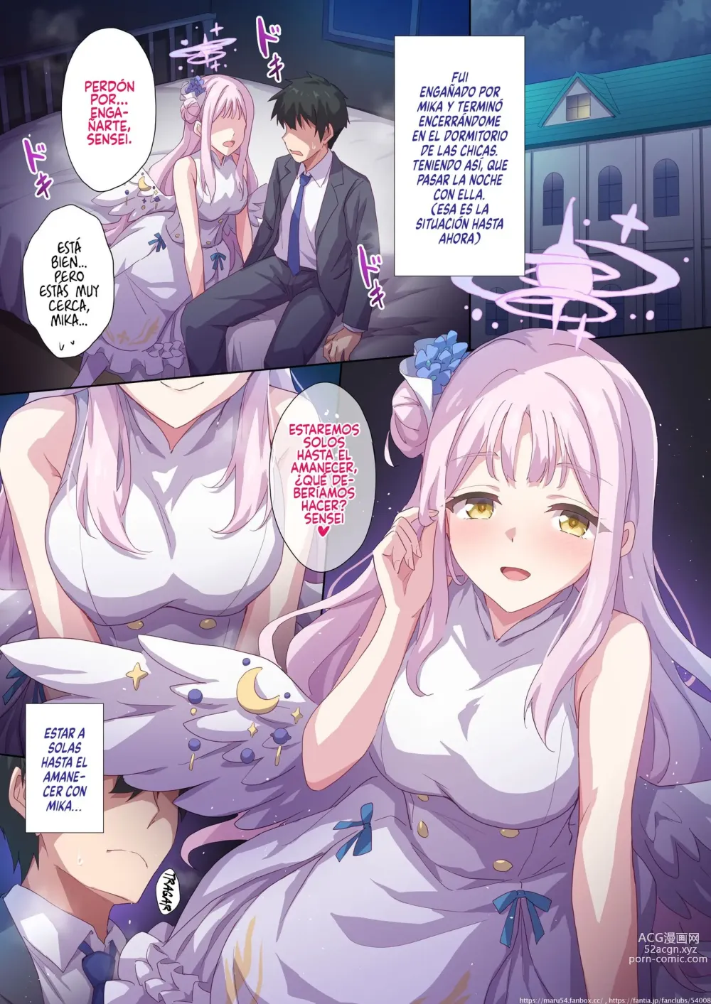 Page 1 of doujinshi Mika to Joshiryou no Shishitsu de