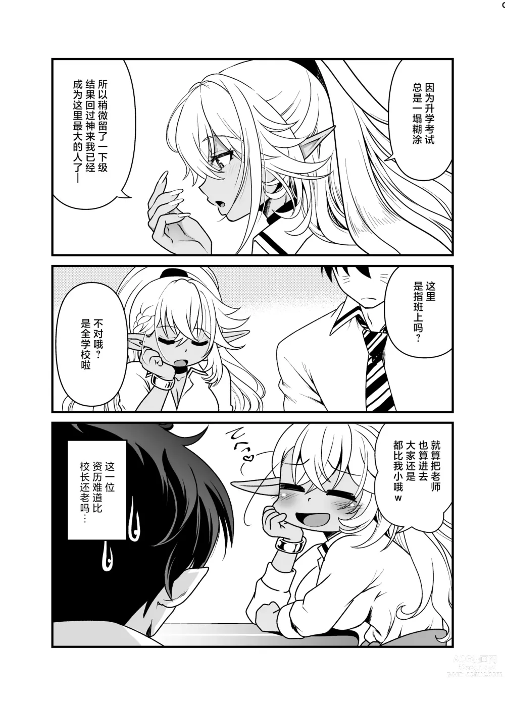 Page 12 of doujinshi Seiyoku Ousei na Ajin Senyou Gakkyuu ni Danshi Seito wa Ore Hitori・Dark Elf JK Hen