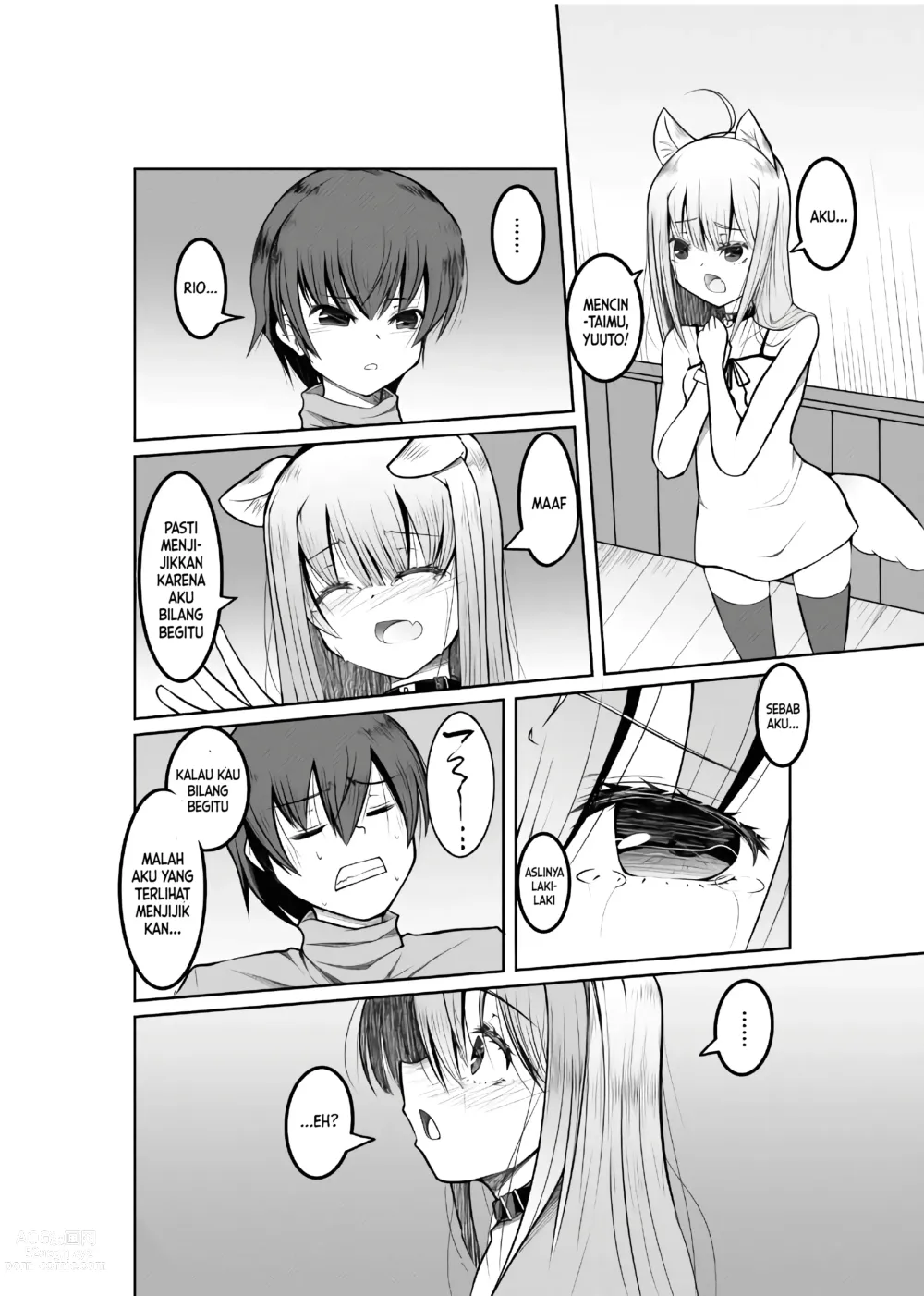 Page 13 of doujinshi Game no Sekai ni Teni Shita TS Wanko ga Issho ni Teni Shita Yuujin to Uyokyokusetsu o Hete Musubareru Hanashi