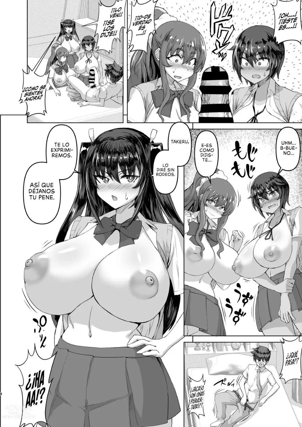 Page 8 of doujinshi Cuando mi Polla se puso Grande, mi Amiga de la Infancia y sus Amigas de Tetas Enormes Entraron en Celo y me Hicieron un Harem