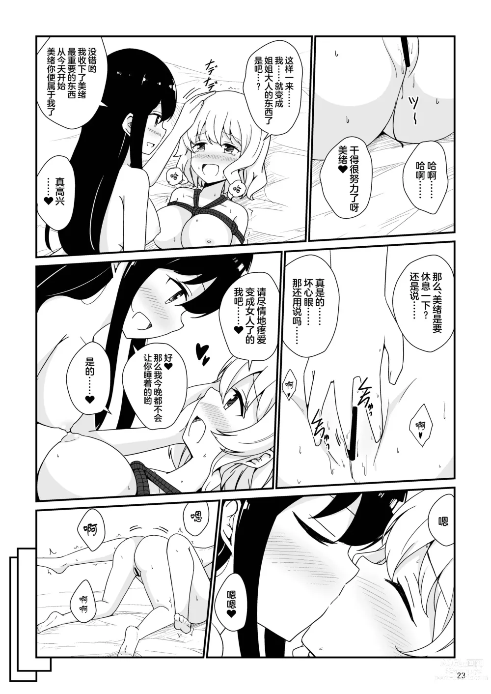 Page 24 of doujinshi Watashi, Onee-sama no Yuri Dorei ni Narimasu