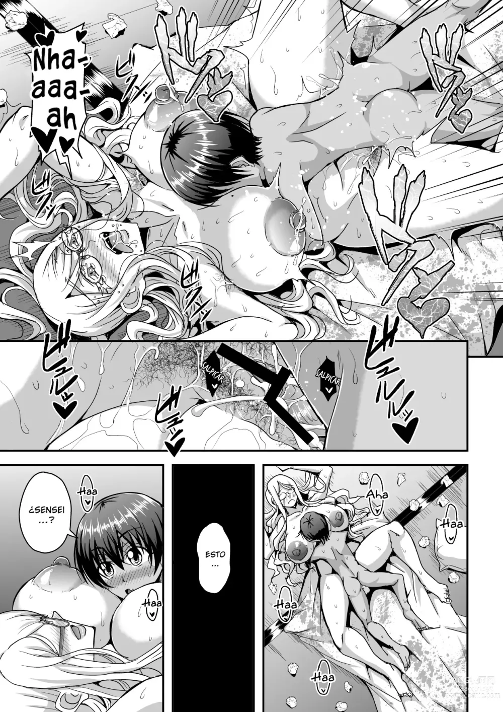 Page 40 of doujinshi Bakunyuu Hitozuma Kinpatsu Gaikokujin Jokyoushi ga Mura no Inshuu de Kasshoku Shota no Fudeoroshi o Suru Hanashi