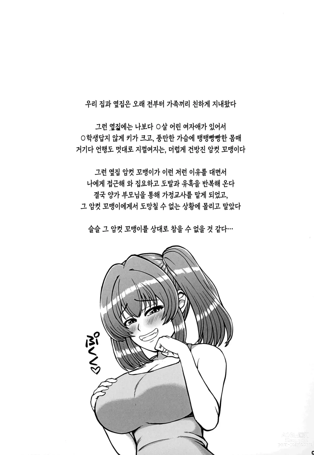 Page 3 of doujinshi 가족끼리 친하게 지내는 옆집의 개건방진 암컷 꼬맹이가 나를 집요하게 도발해와서 더는 참을 수 없다