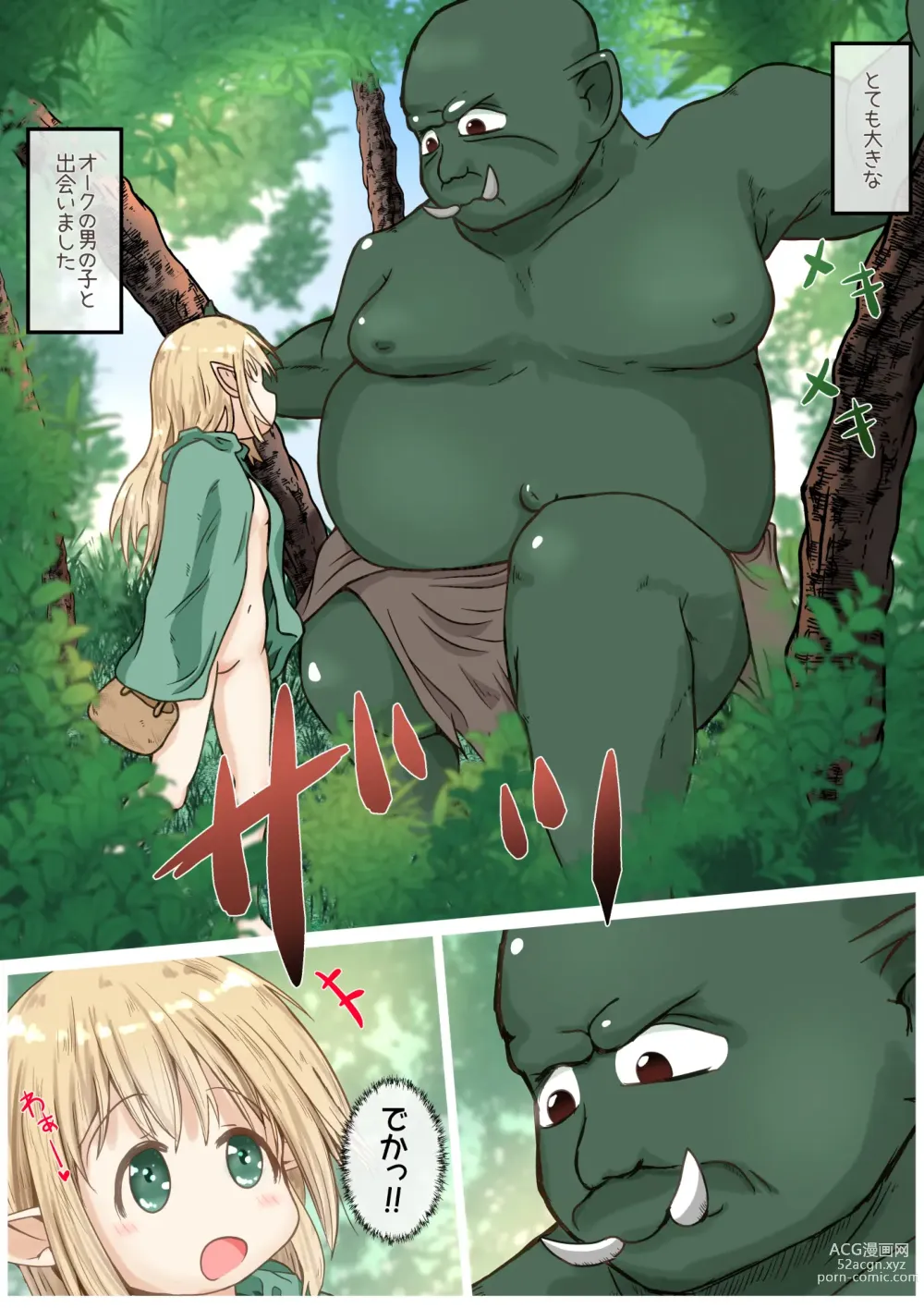 Page 3 of doujinshi Elf Musume-san ga Orc-san ni Gokubuto Ochinchin o Nejikomareru Ohanashi