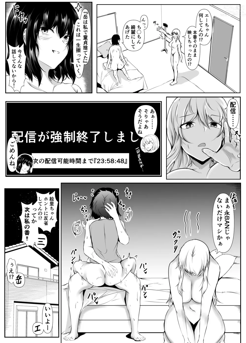 Page 18 of doujinshi Boku no Ie ga Osananajimi no Onee-chan-tachi no Haishin Heya ni Sareteru Ken