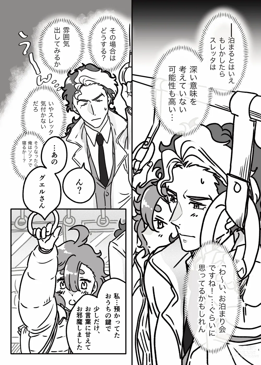 Page 3 of doujinshi Hajimete  Otomari Suru GueSule