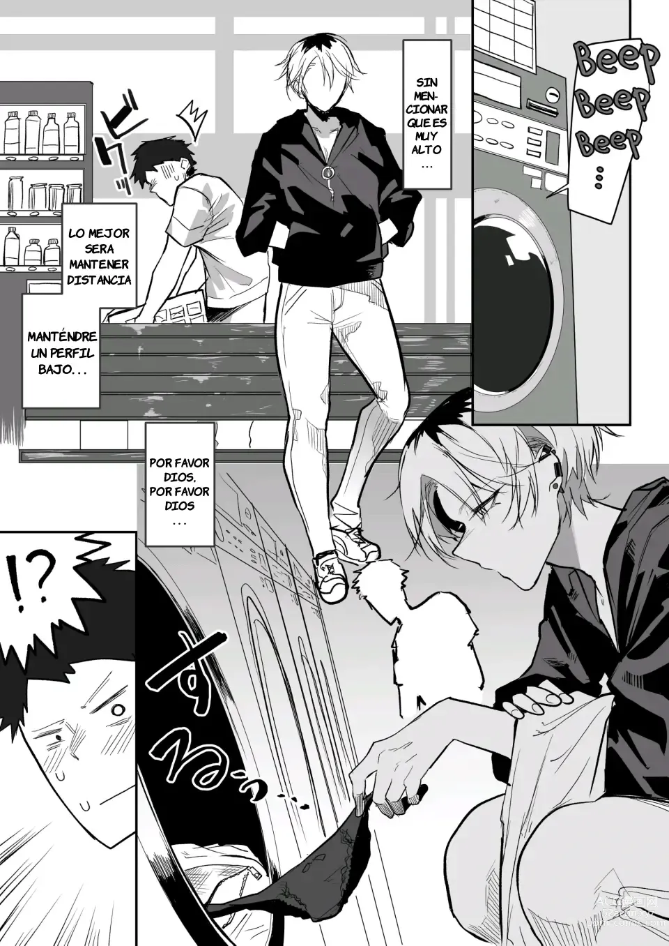 Page 2 of doujinshi Coin Laundry de Kowai Yankee ni Karamareru Manga