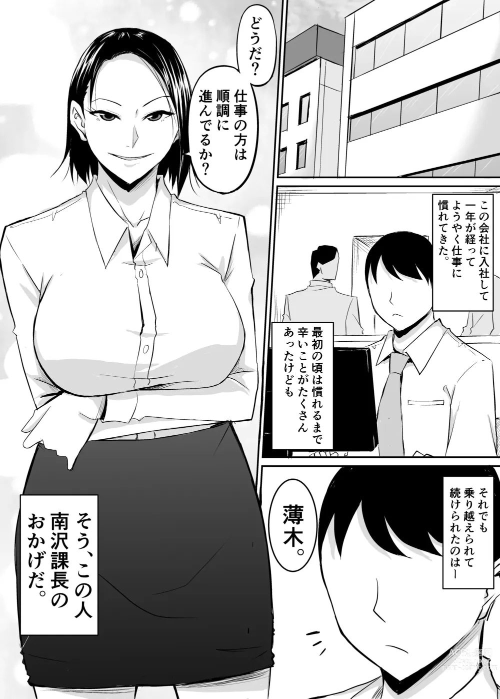 Page 2 of doujinshi Akogare no Onna Joushi ga Douryou no Charao ni Otosareru Hanashi