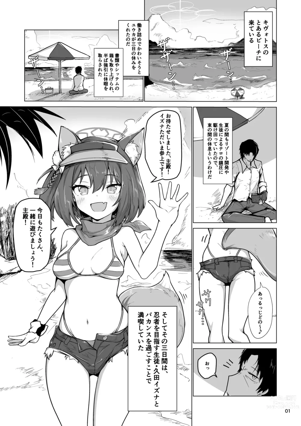 Page 2 of doujinshi Kivotos Saikou no  Ninja to  Sugosu Futarikiri no Kaki Kyuuka