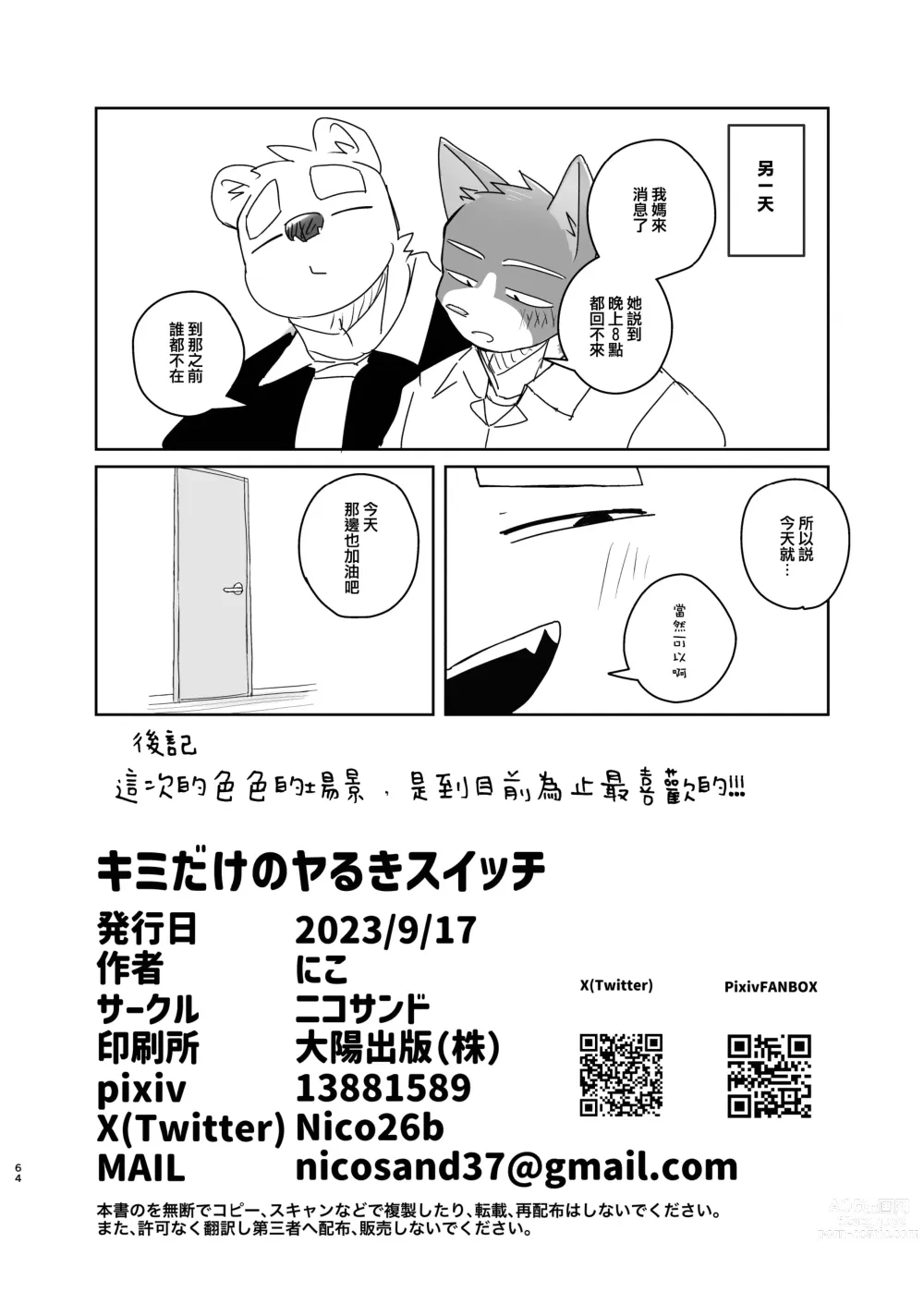 Page 64 of doujinshi 專屬你的幹勁開關