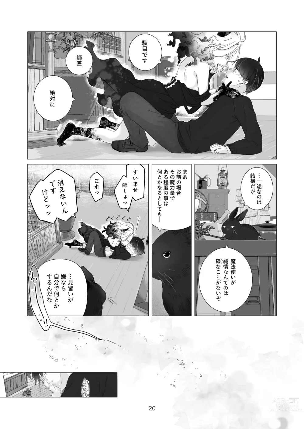 Page 20 of doujinshi Minarai Mahoutsukai-kun no Tsuki no Yoru - The Apprentice Wizard is on the moonlit night.