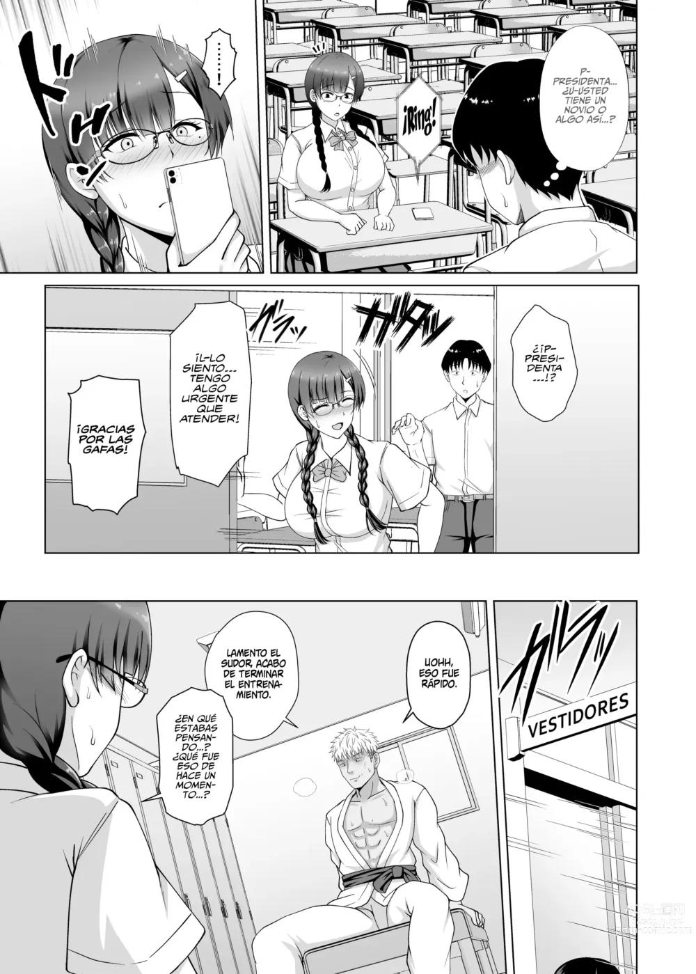 Page 12 of doujinshi Por qué se quitó las gafas ~El Amor no Correspondido de la Presidenta de la Clase de Enormes Tetas que se dejó Manipular por su Novio~