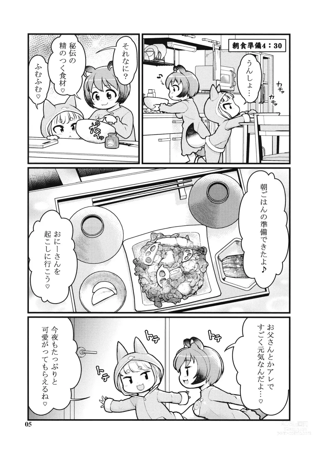 Page 4 of doujinshi KemoMimi Morning Routine 2