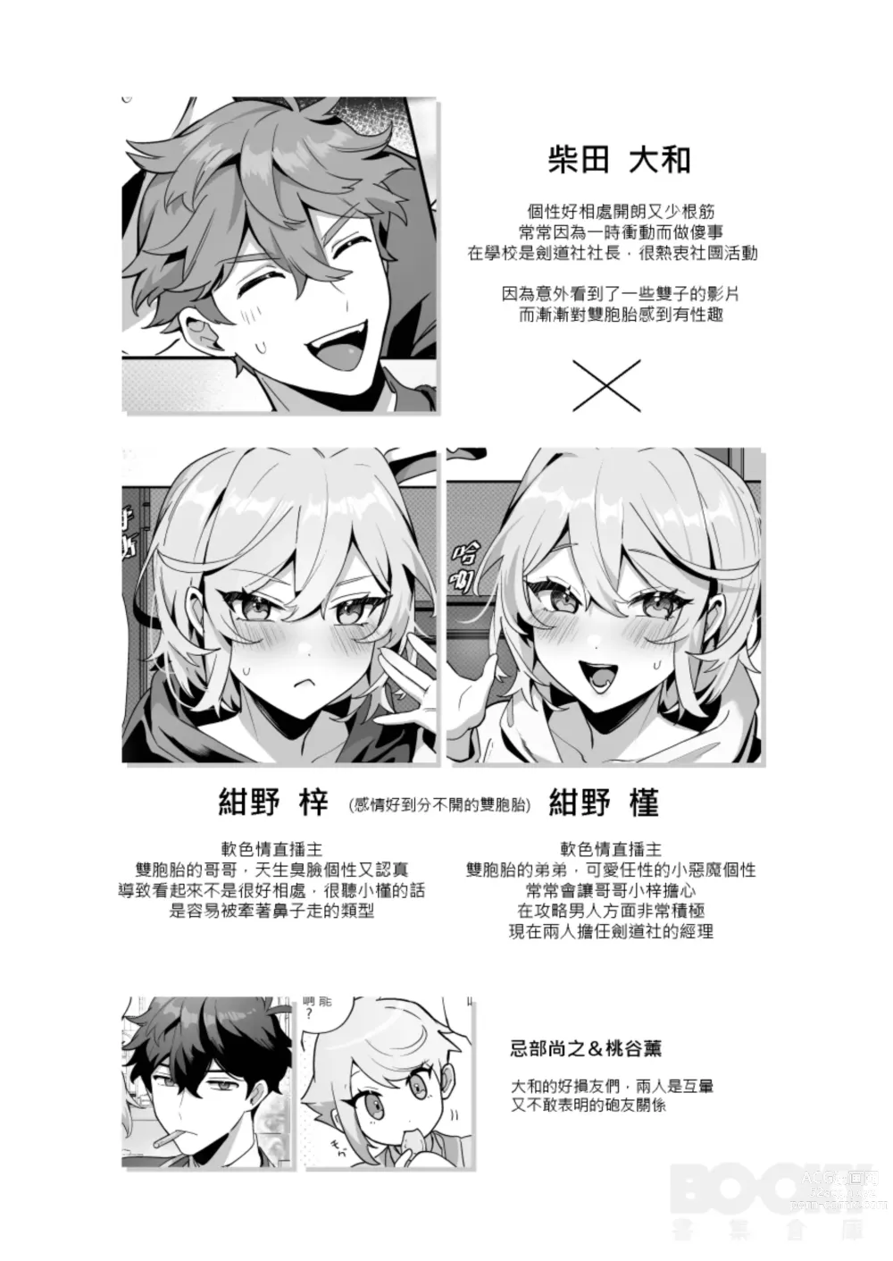 Page 3 of doujinshi shǎo gēn jīn de tā yǔ shuāngbāotāi tùzǐ”