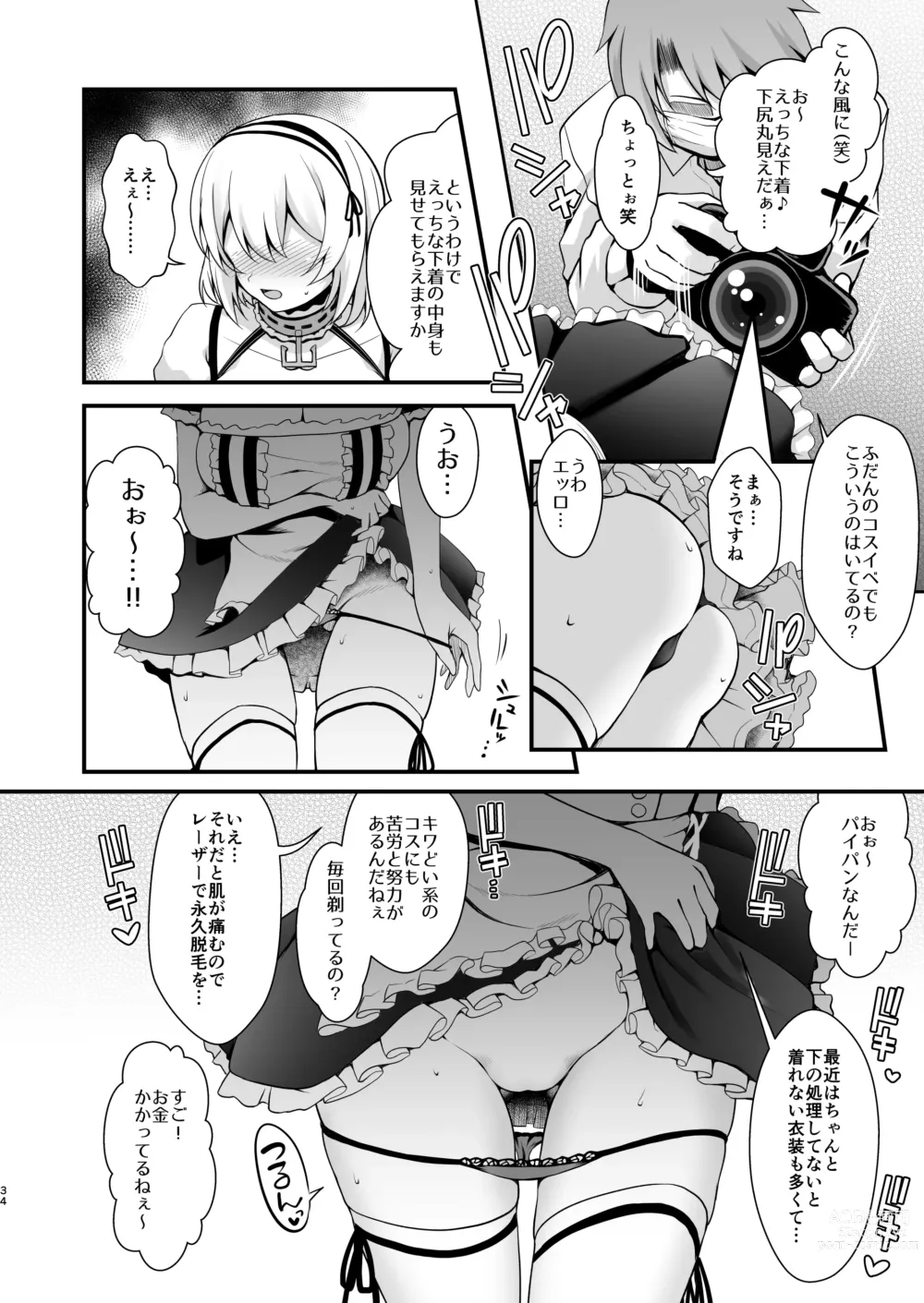 Page 35 of doujinshi Hanayome wa Tennen Chounyuu H-cup Cosplayer ~Cosplayer Fumika Soushuuhen II~