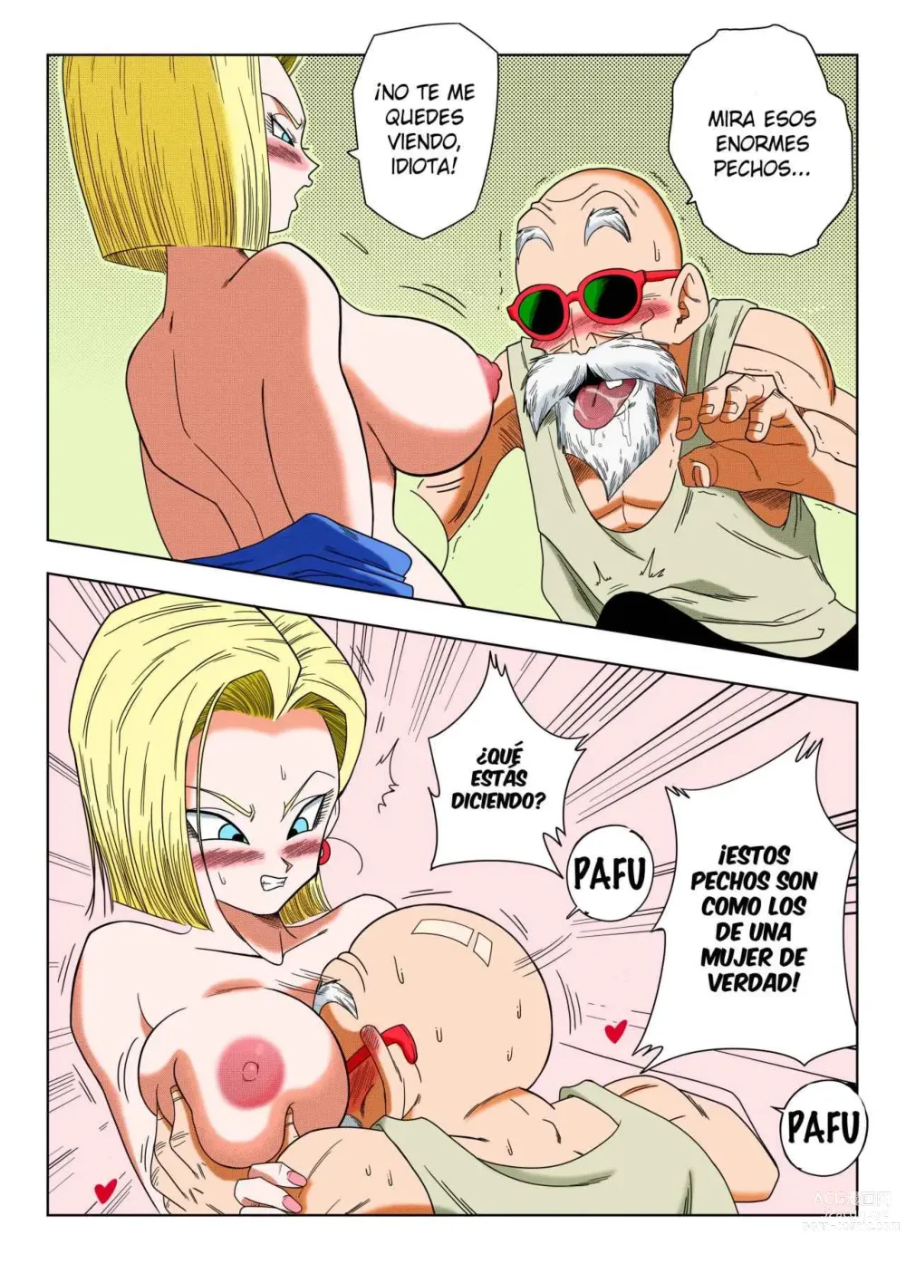 Page 7 of doujinshi Android 18 vs Master Roshi (decensored)