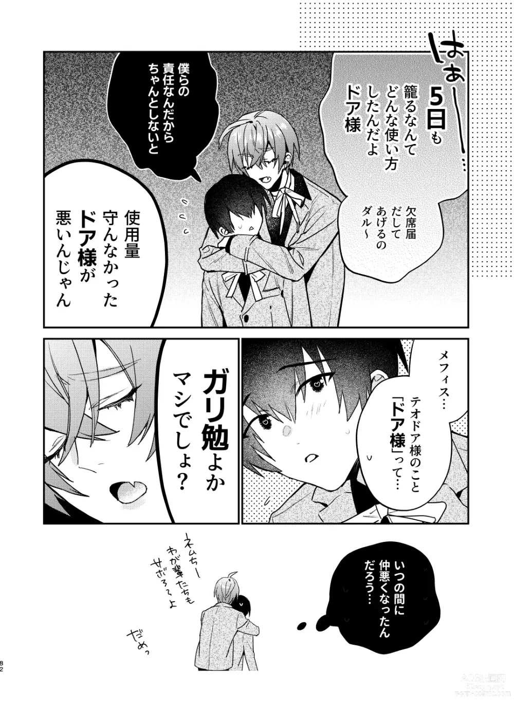 Page 82 of doujinshi 【Mobuhame bangai-hen 2-hondate】heibon mobu, 2-dome no koi wa dekiai kakutei shimashita! ? + Tensei mobu wa BL gē no sekai de hame rare kōryaku sa remashita! ? Hatsujō-hen