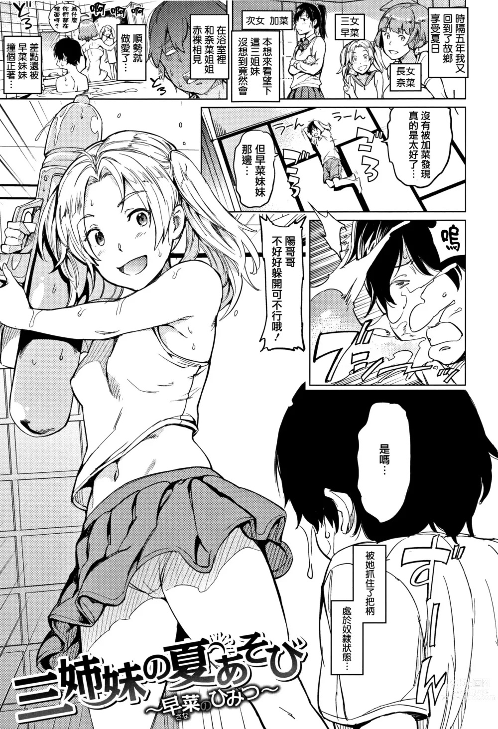 Page 1 of doujinshi 三姉妹の夏あそび〜早菜のひみつ〜