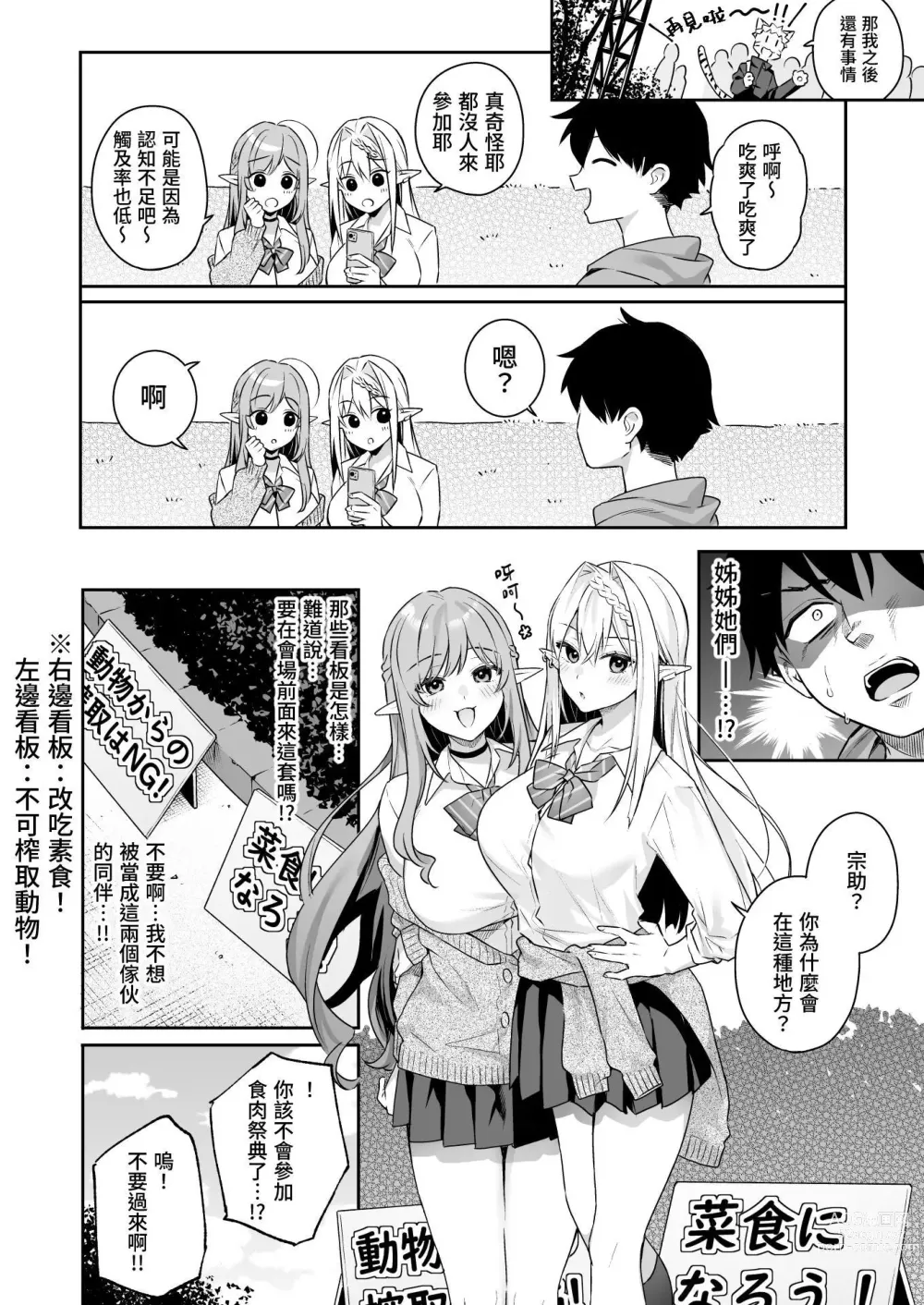 Page 40 of doujinshi Nikushokukei Vegan Gal Elf wa Otouto Chinpo ni Muchuu