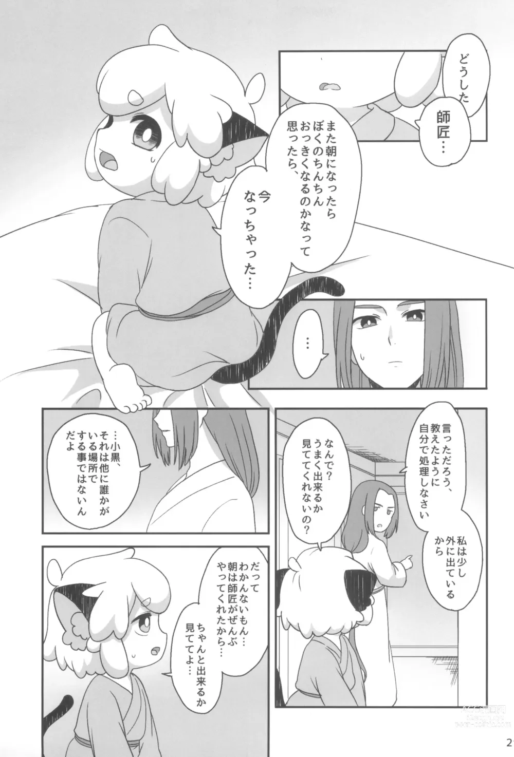 Page 21 of doujinshi Boku to shishou no hajimete no. -side6-