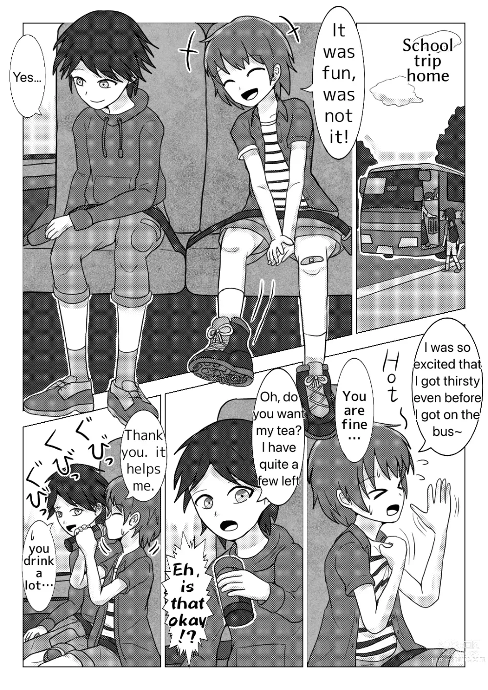 Page 31 of doujinshi In the school trip bus -Water bottle and band-aid-