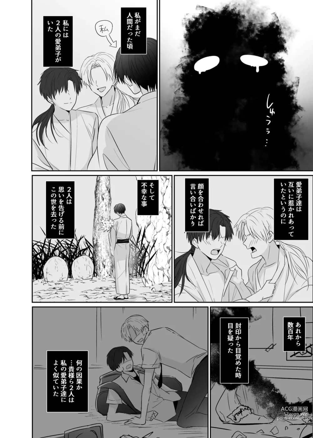 Page 34 of doujinshi Chouzetsu Funaka na Danshikousei Futari ga, Ecchi shinai to Shinu Noroi o Kakerareru Sokuochi 2-koma Manga