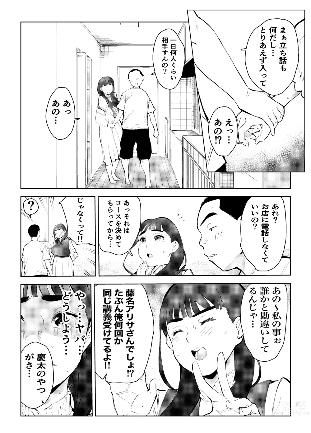 Page 23 of doujinshi Fuuzoku de Hataraiteru Koto ga Daigaku de Barete Taihen na Me ni Atta...