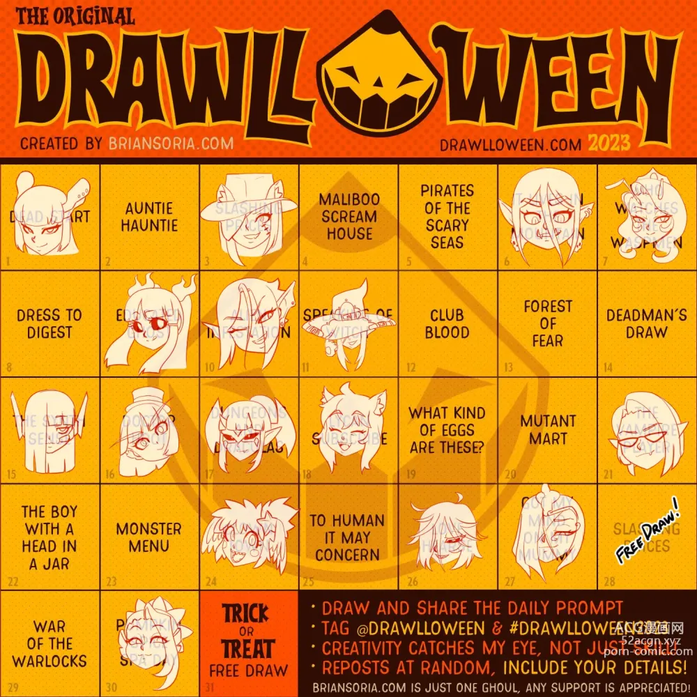 Page 1 of imageset Drawlloween 2023