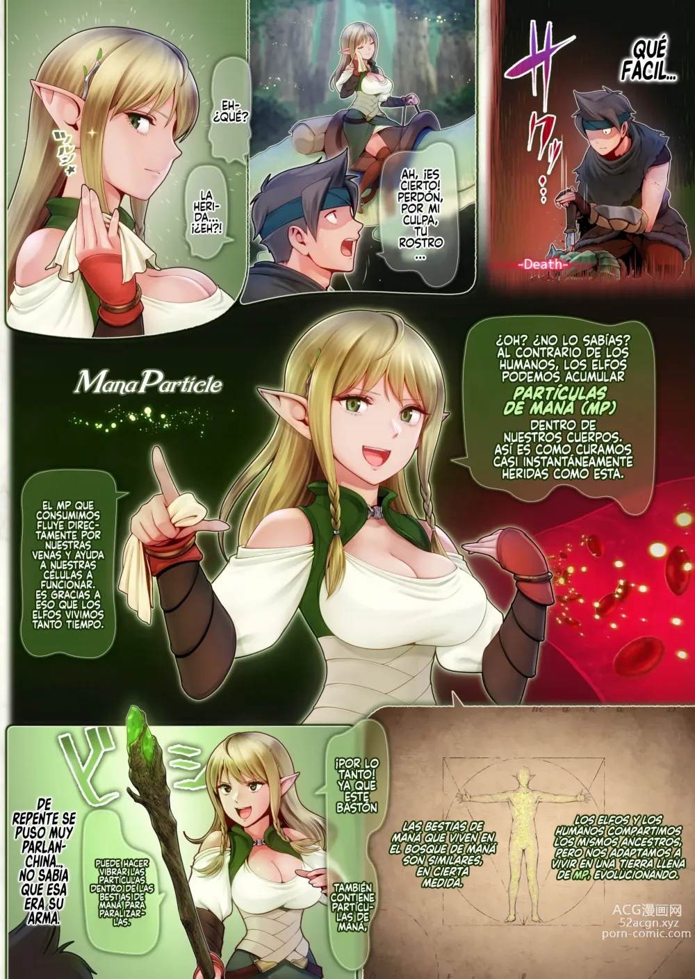 Page 11 of doujinshi Fel to Mana no Mori -Taieki de Tairyoku Kaifuku sasetekureru Bakunyuu Healer Elf-