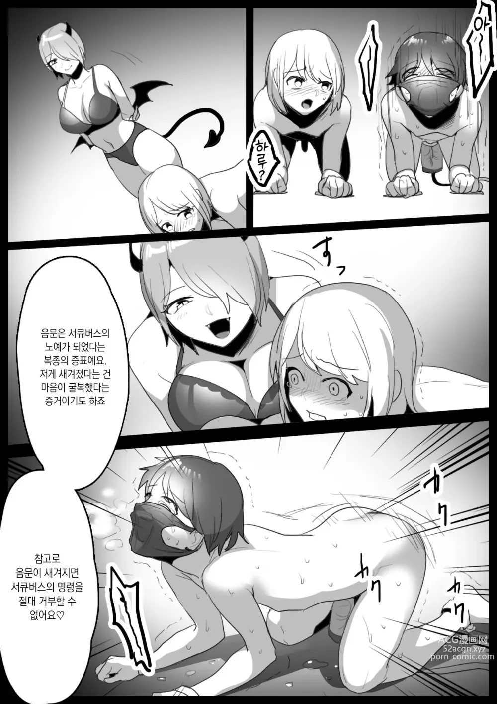 Page 17 of doujinshi 착벌 ~서큐버스 자매의 가축이 되어 자지를 쥐어짜이는 이야기~