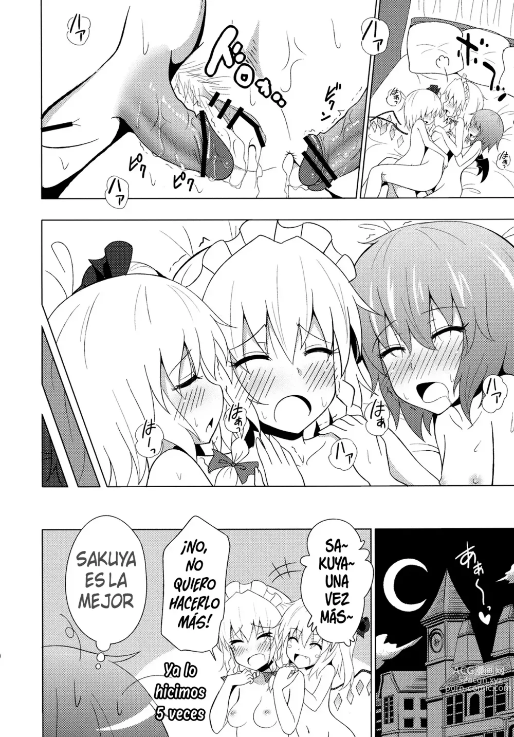 Page 14 of doujinshi Scarlet Devil Mansion Stories, Flandre X Sakuya X Remilia