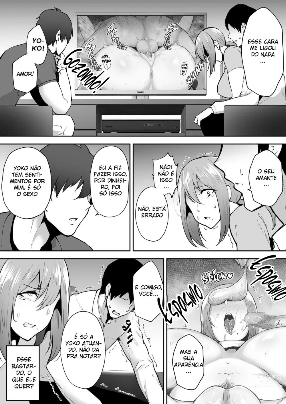 Page 42 of doujinshi Netorareta Bakunyuu Genki Zuma Youko -Kaji Daikou saki de Toshishita Celeb no Onaho Zuma ni Saremashita-