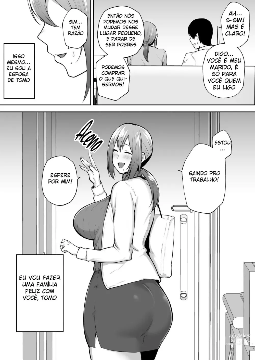 Page 45 of doujinshi Netorareta Bakunyuu Genki Zuma Youko -Kaji Daikou saki de Toshishita Celeb no Onaho Zuma ni Saremashita-