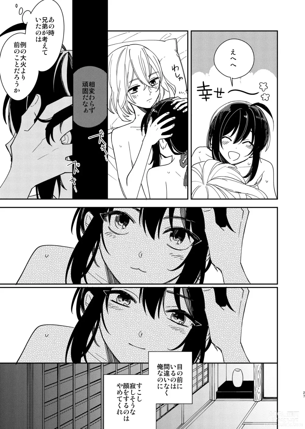 Page 28 of doujinshi Kimi to Yoru、Soroi no Yume ga Mitainoda