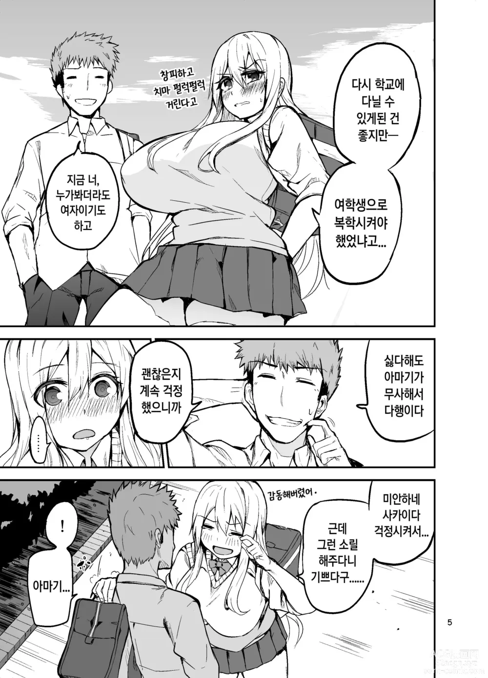 Page 6 of doujinshi TS Musume Kodama-chan no Nichijou