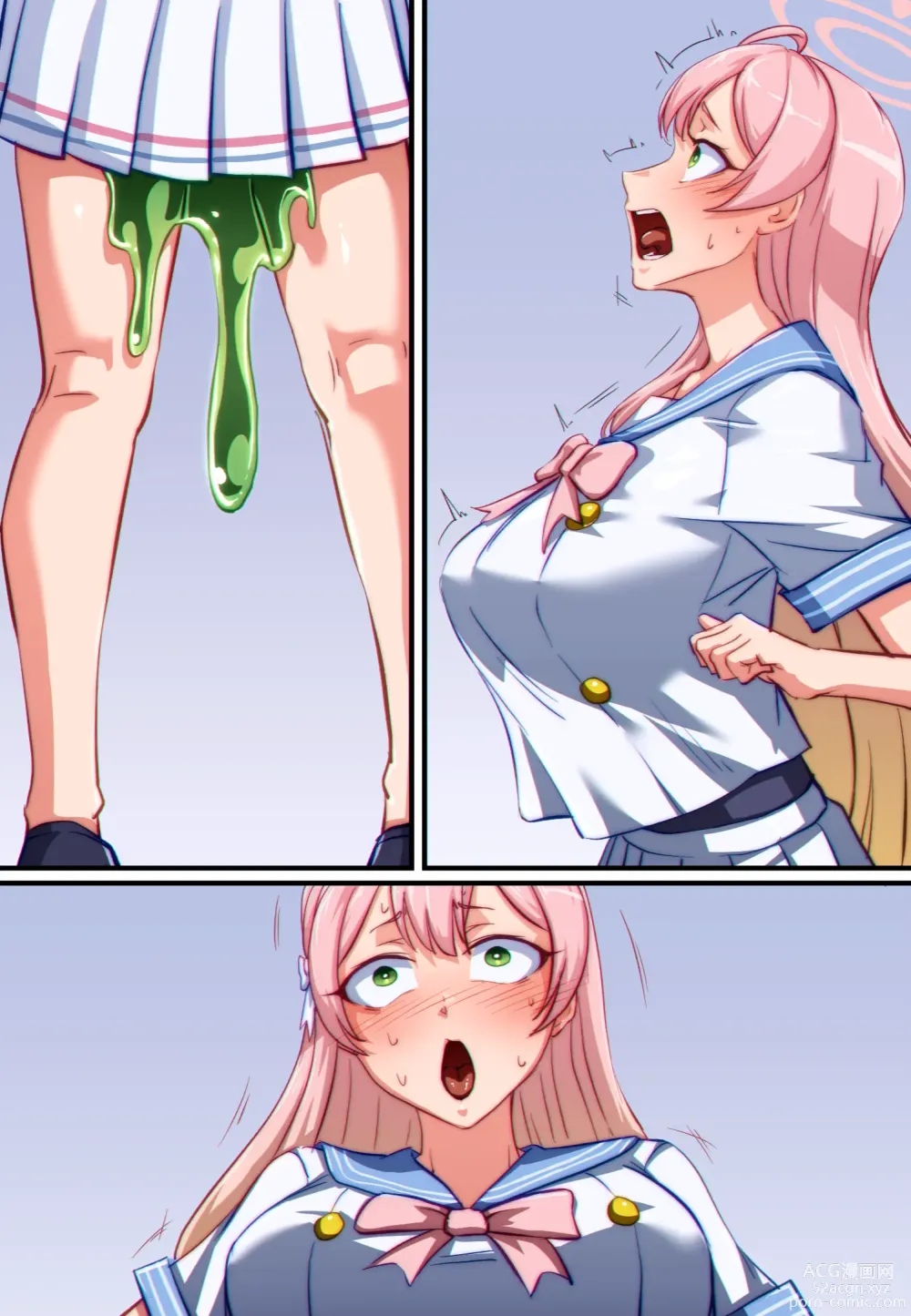 Page 4 of doujinshi 【Full Color Speechless Manga 15P（Art:Khear）】Blue Archive Hanako Urawa Slime Possession