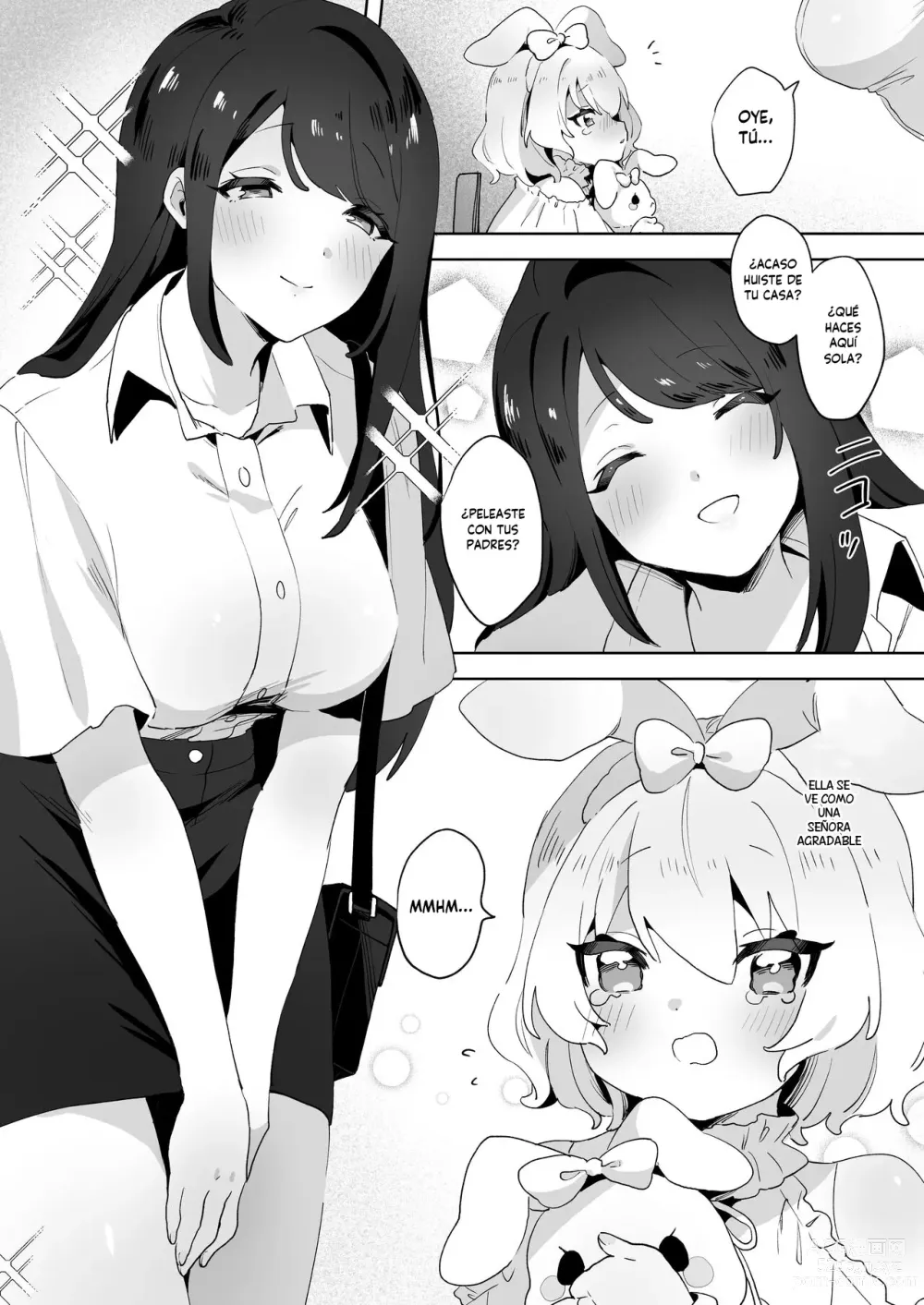 Page 2 of doujinshi Runaway Loli and the Futanari Onee-san