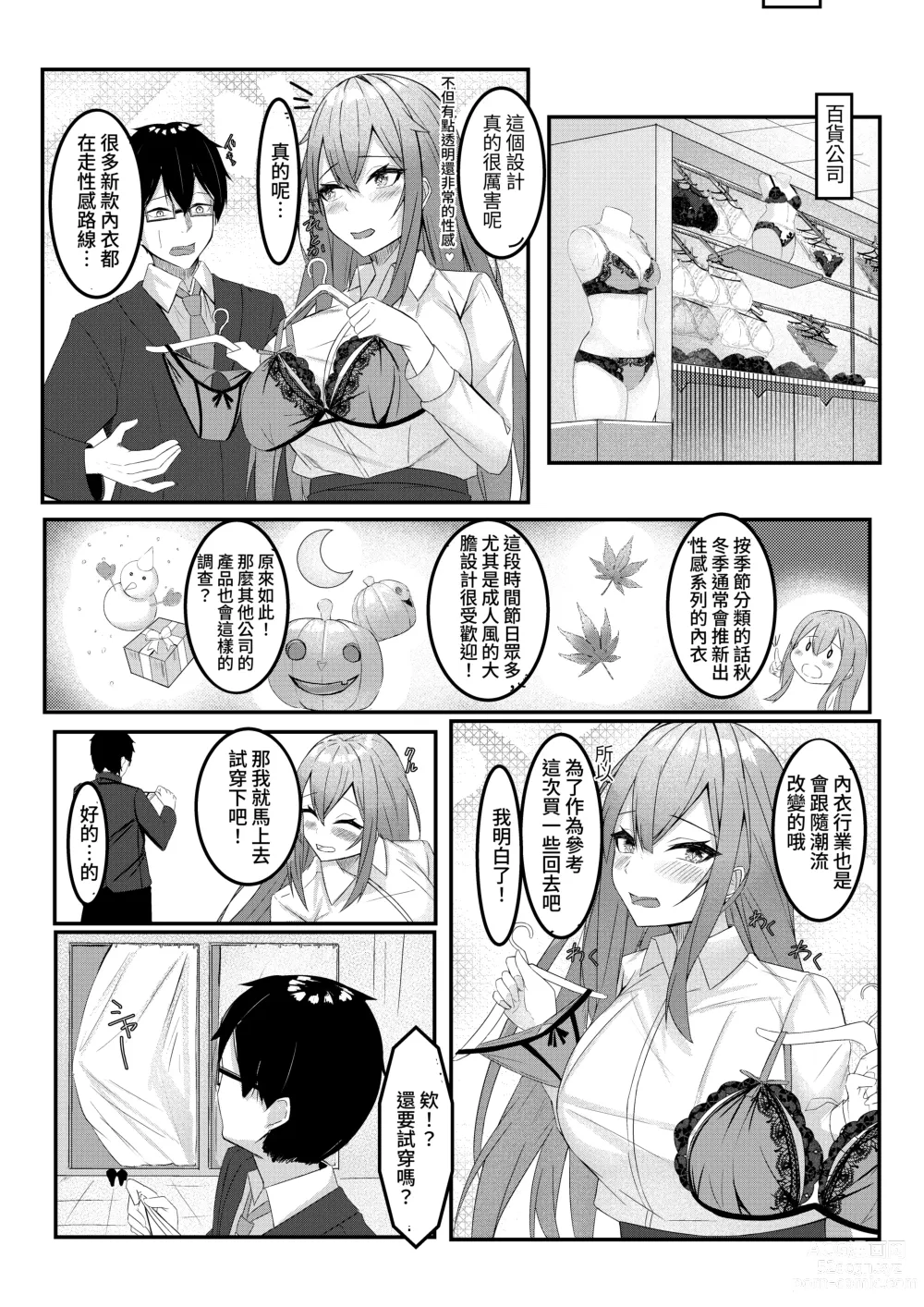 Page 34 of doujinshi Kyou kara Ladies Shitagi Brand no Producer o Makasaremashita.