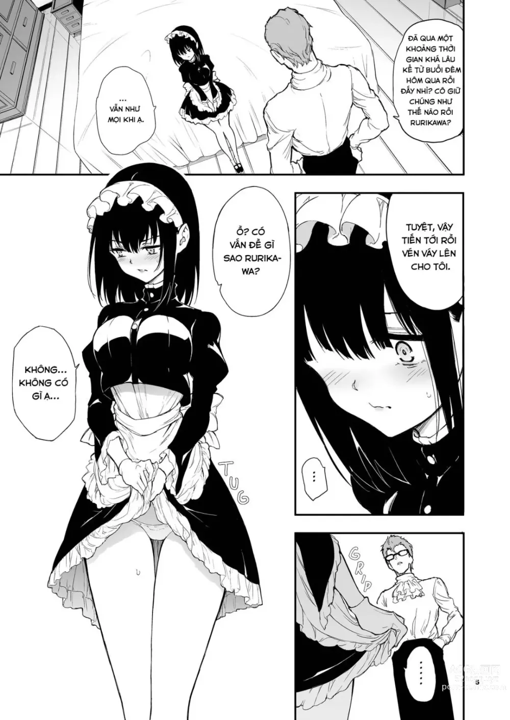 Page 4 of doujinshi Maid Kyouiku: Botsuraku Kizoku Rurikawa Tsubaki (Vietnamese) 4-6