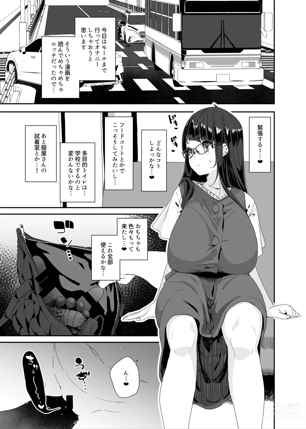 Page 8 of doujinshi Dosukebe Kyonyuu Joshi ga  Shopping Mall made Odekake Onanie Suru Hanashi