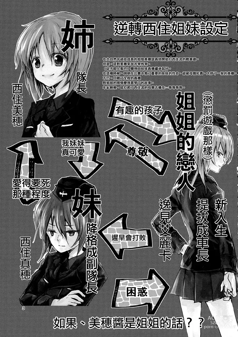 Page 2 of doujinshi 艾麗卡和逆轉西住姐妹