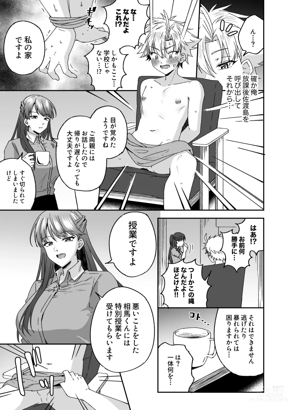 Page 18 of doujinshi A story about a delinquent boy who gets chastity belt ejaculation control reverse anal sex by a female teacher who is a nymphomaniac