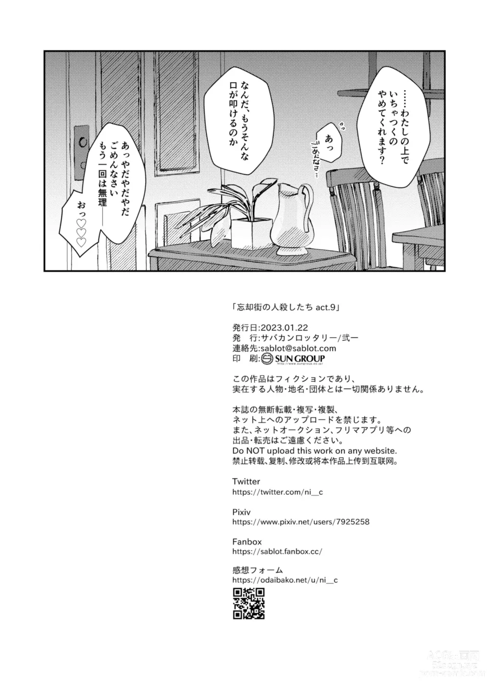 Page 33 of doujinshi Boukyakugai no Hitogoroshi-tachi - Murderers in the lost city act.9